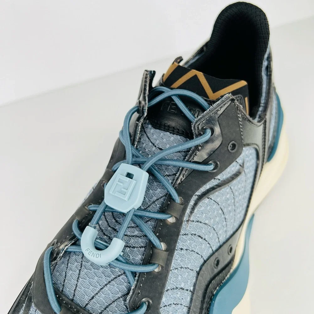 FENDI Flow FF Nylon Transparent Mix Media Logo Sneakers  UK 9 - US 10 - EU 43